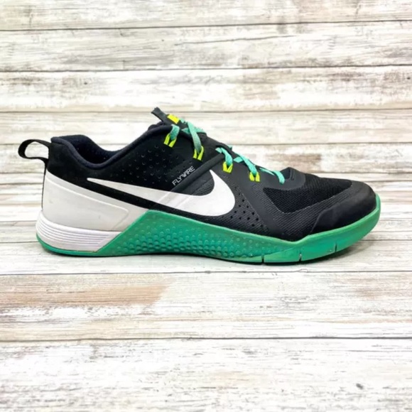 Nike Other - Nike Flywire Metcon 1 Womens Black Teal Gym Athletic Training Shoes Size 12 US